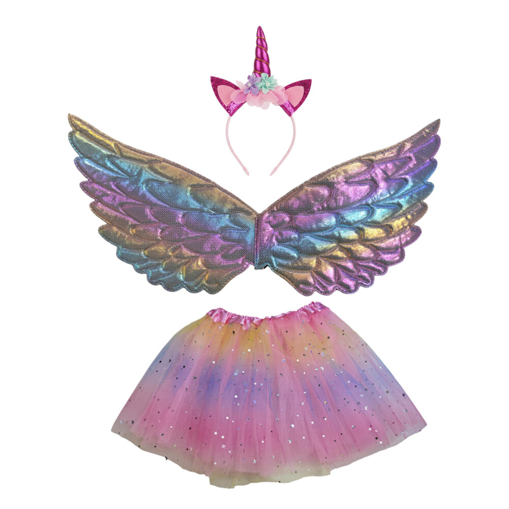 SET PRINCESAS UNICORNIO ALAS Y VARITA MAGICA ART 57222 HAO