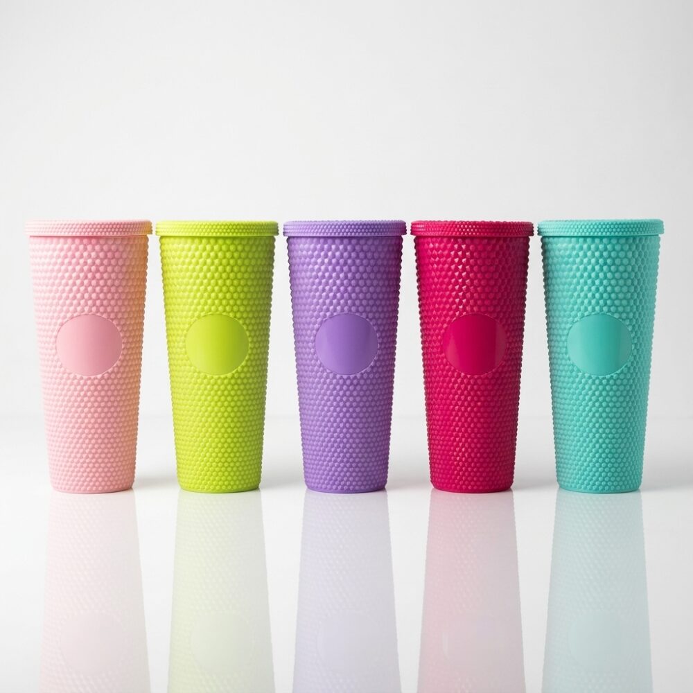 VASO PLASTICO GLAM C/SORBETE 22x10x6.5CM VARIOS COLORES FAO