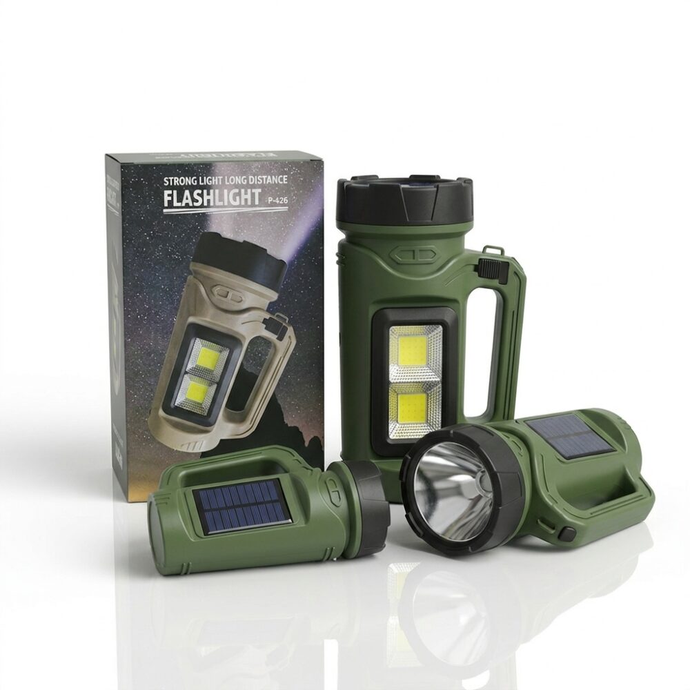 LINTERNA C/SOLAR PANEL USB RECARGABLE KM-926K GAO
