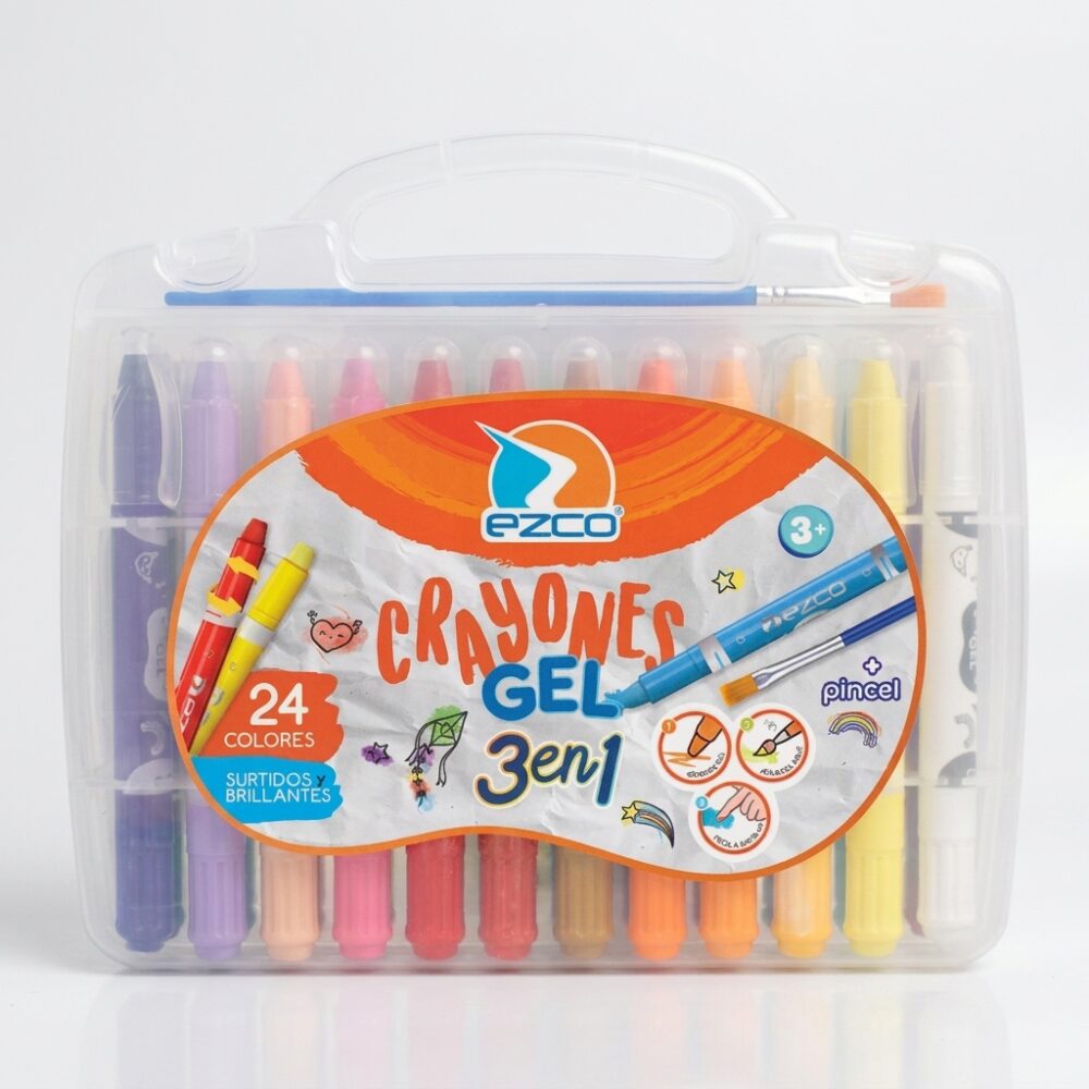 CRAYONES EN GEL X24UNID + PINCEL EZCO 403900-24 GAO