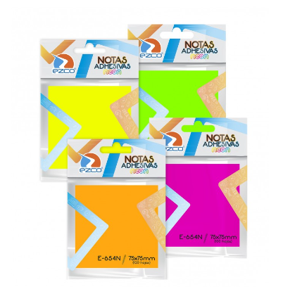 NOTAS AUTOADHESIVAS NEON 75X75 E-654N XUNID 980654-N GAO