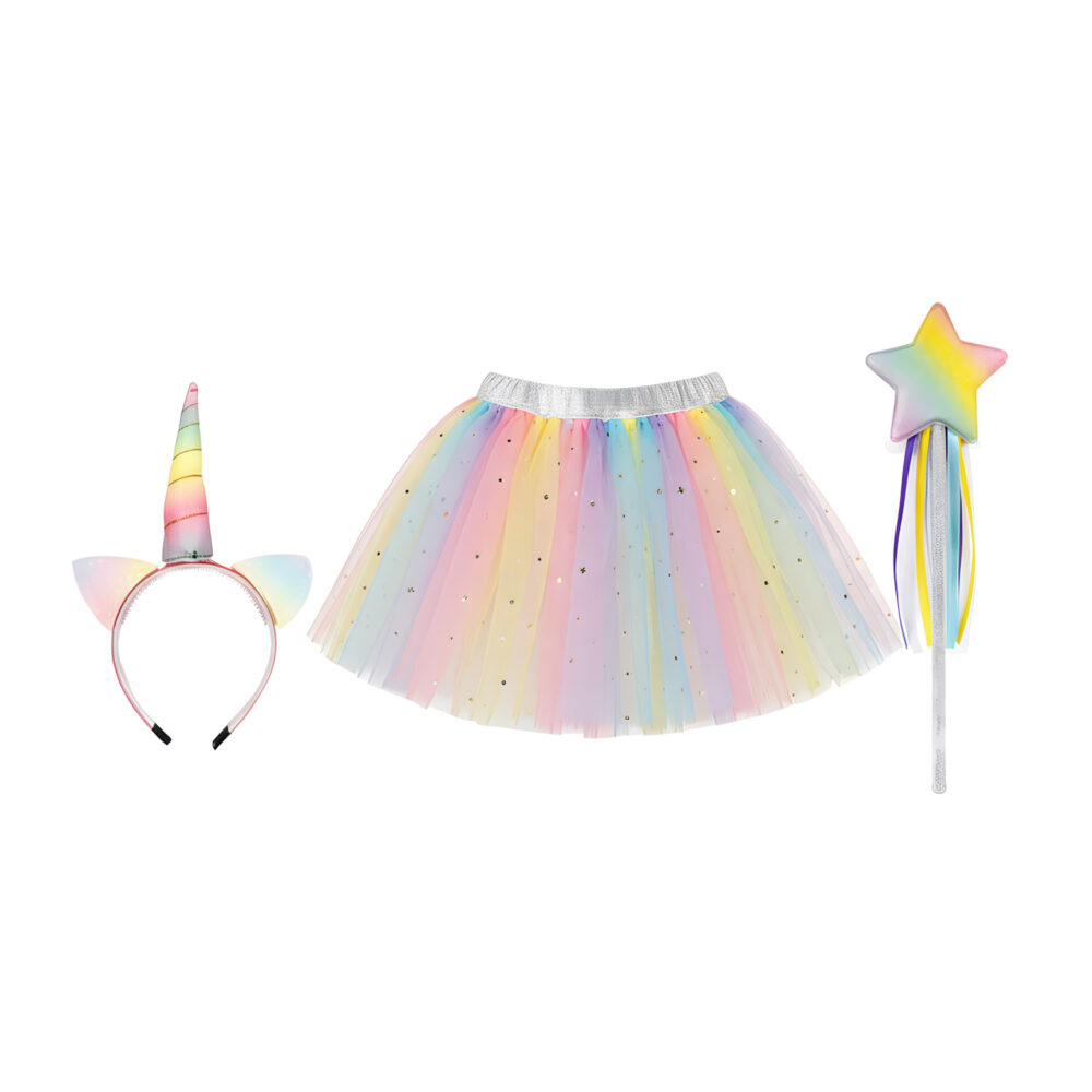 SET PRINCESAS UNICORNIO VESTIDO, ALAS Y VARITA ART 56568 FAO