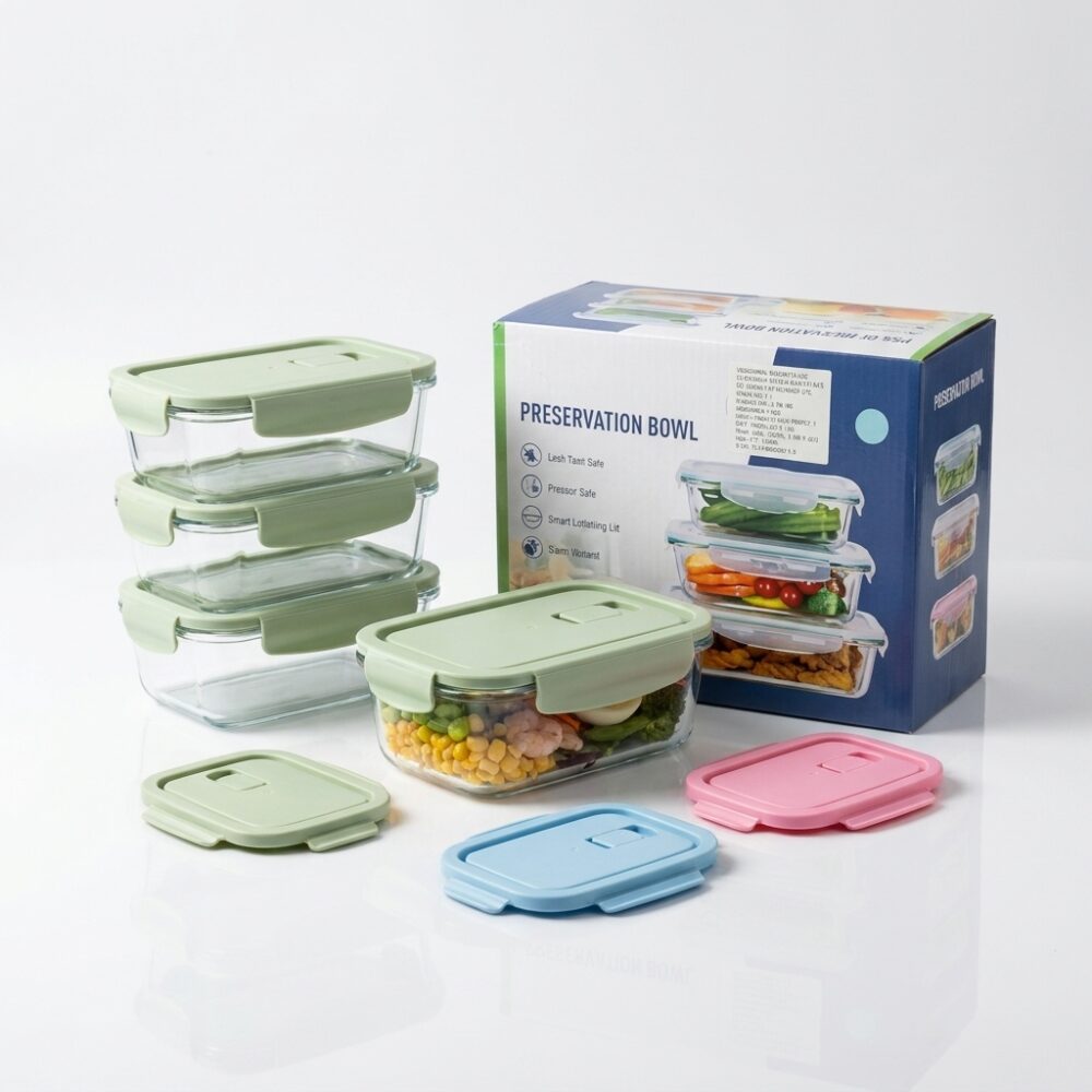 SET X 3 TUPPER DE VIDRIO RECTANGULAR ART S-2191-01 GAO