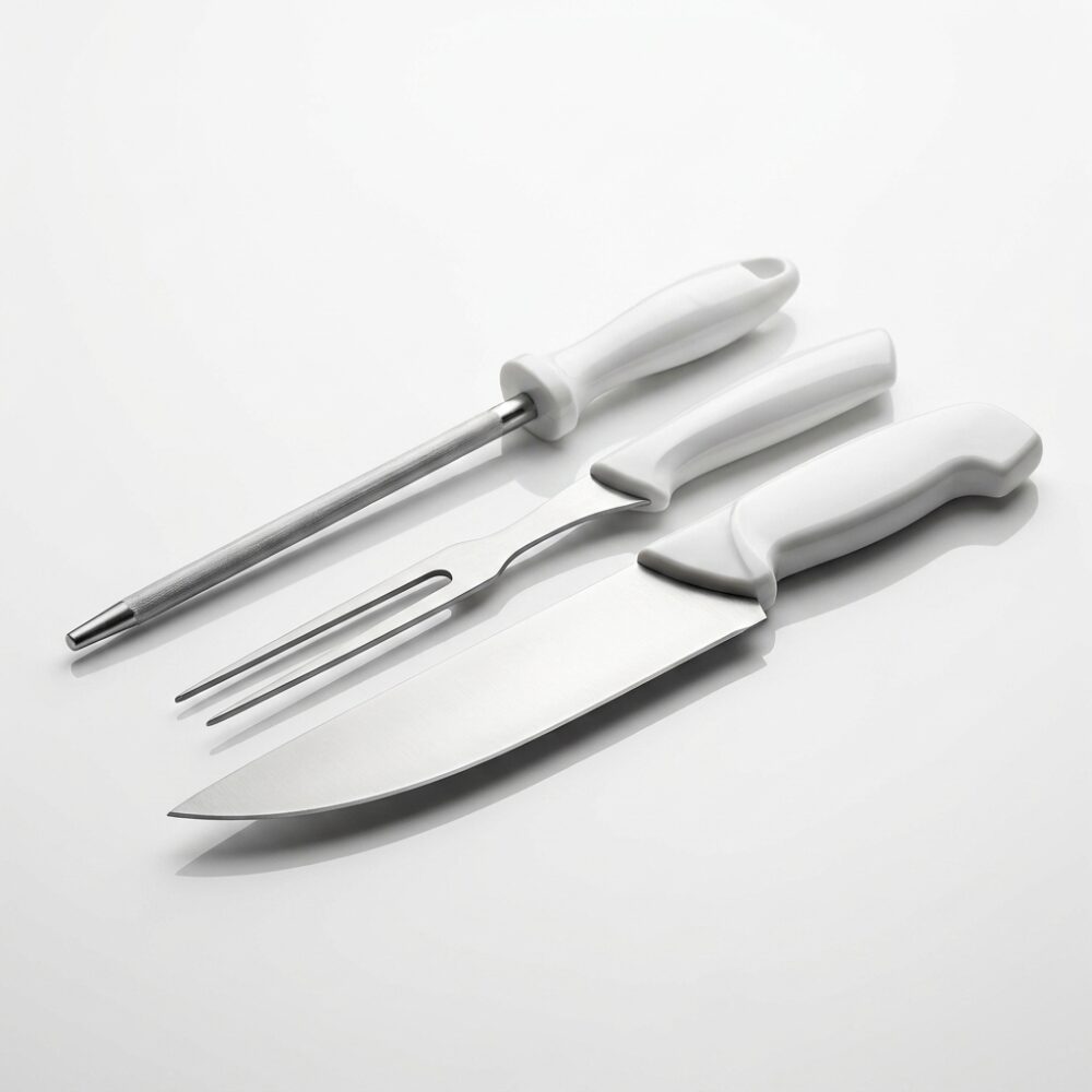 SET PARRILLERO CUCHILLO 8" C/CHAIRA Y TENEDOR ART S-2196 GAO