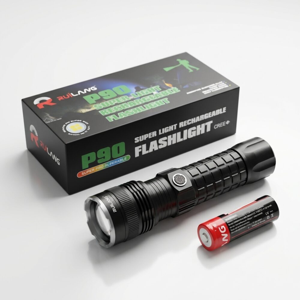 LINTERNA TACTICA MILITAR CAMPING LED ZOOM RECARGABLE P90 GAO