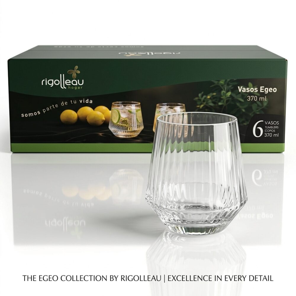 SET VASO EGEO CORTO X6 370ML ART 61132 HAO