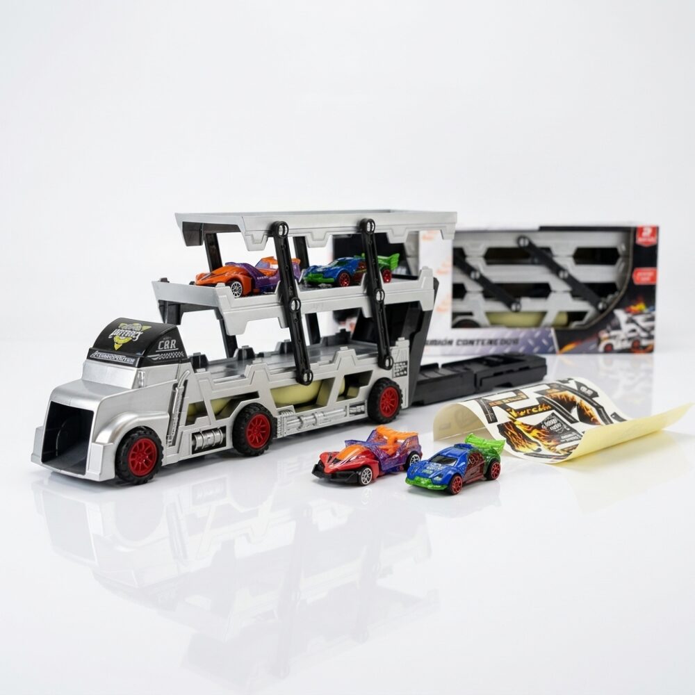 SET CAMION LANZADOR Y CONTENEDOR CON 2 AUTOS 57608 HAO