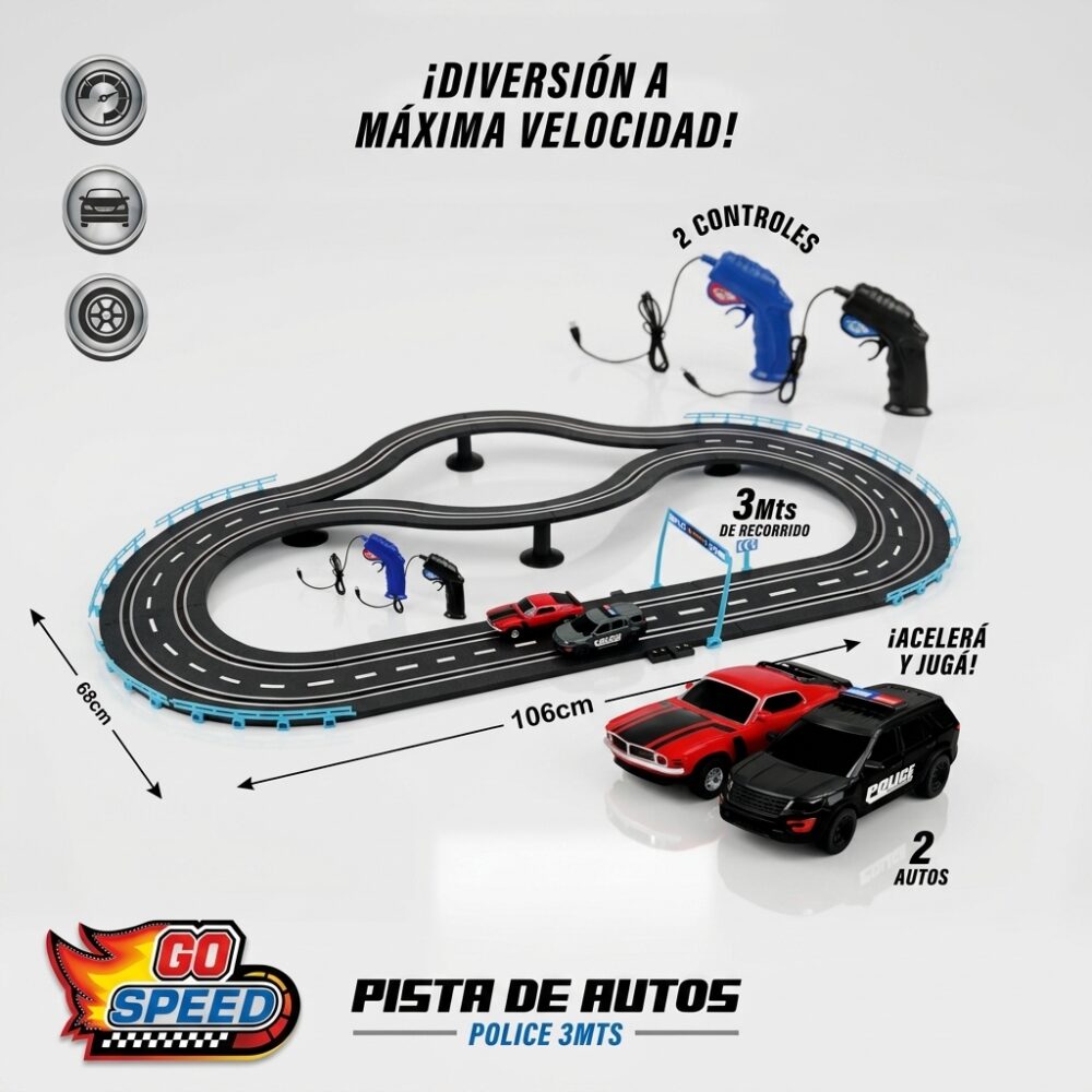 PISTA DE AUTOS POLICE 3 METROS 57012 HAO