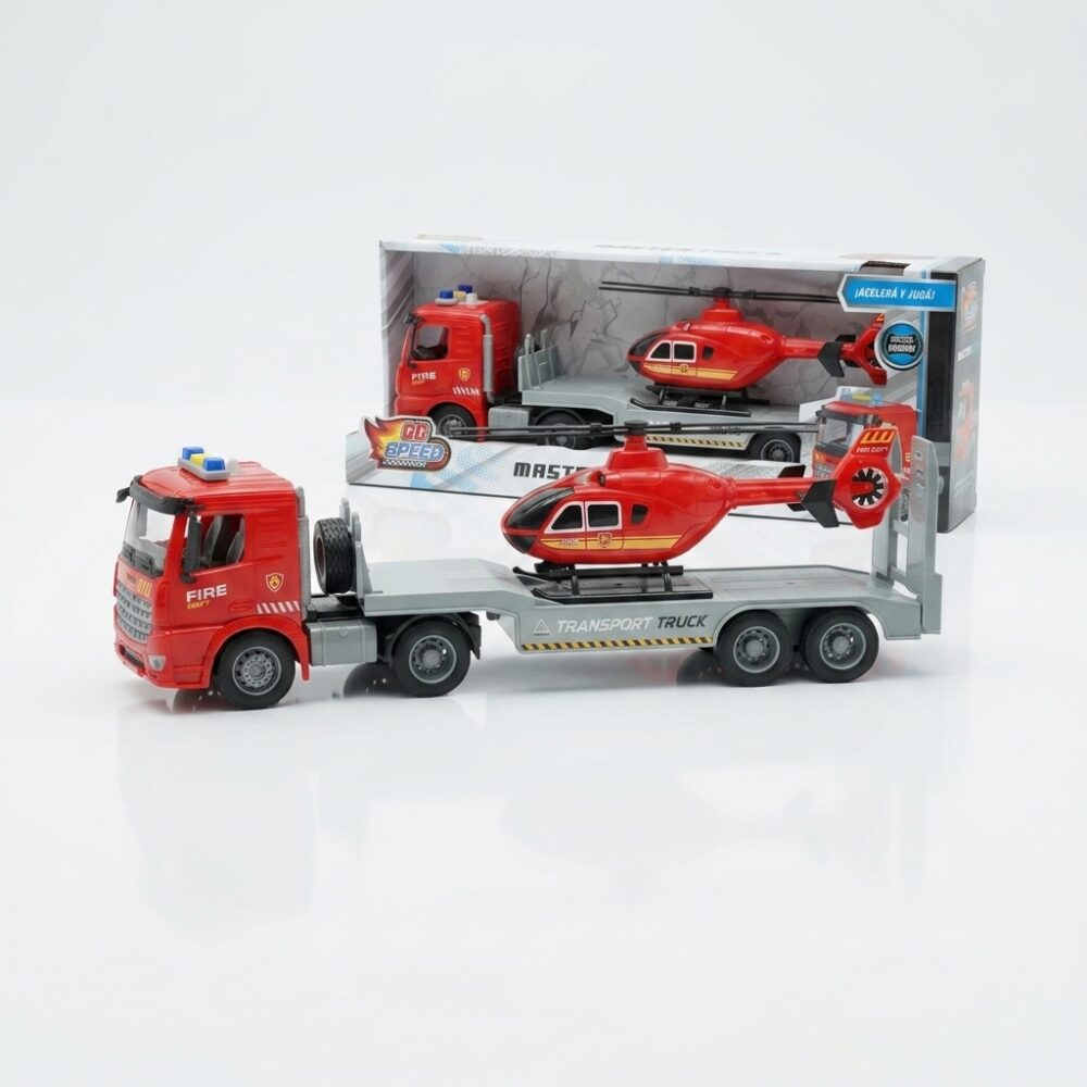 CAMION TRANSPORTADOR HELICOPTERO A FRICCION 56476 HAO
