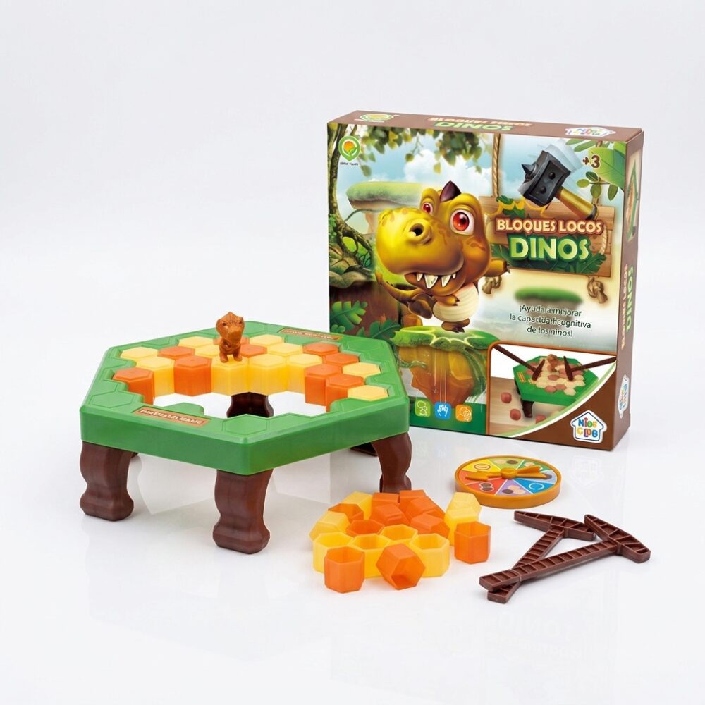 JUEGO DE MESA BLOQUES LOCOS DINO ART 53952 HAO