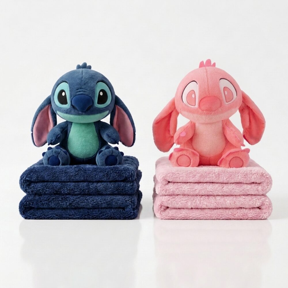 PELUCHE STITCH Y ANGELA C/MANTA 40CM ART P0362-40D GAO