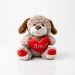 PERRO C/CORAZON ROJO "AMOR" 30CM 3 COL ART P3959-30A GAO