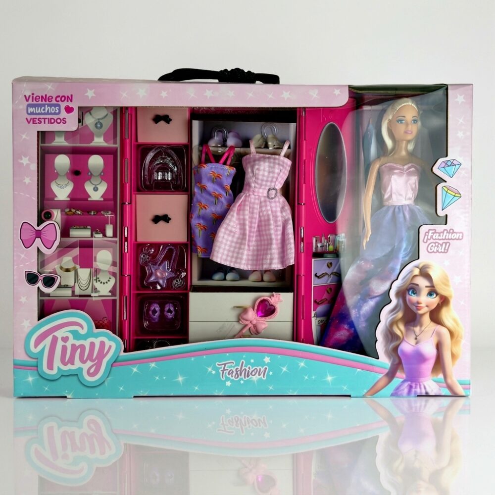 MUÑECA TINY FASHION CON VESTIDOR ART 57562 HAO