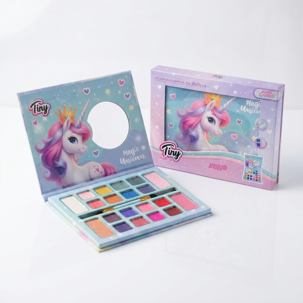 PALETA DE MAQUILLAJES UNICORNIO CON GLITTE ART 3388 HAO