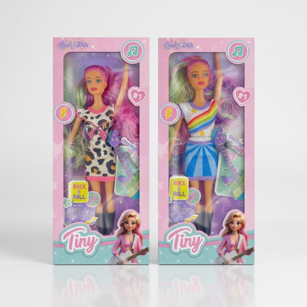MUÑECA TINY PELOS DE COLORES ROCKSTAR ART 55227 HAO