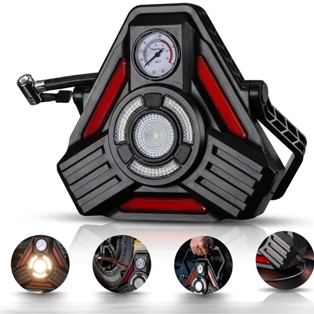 US INFLADOR COMPRESOR D AIRE P/VEHICULO C/LUZ LED CQB-V6 HAO