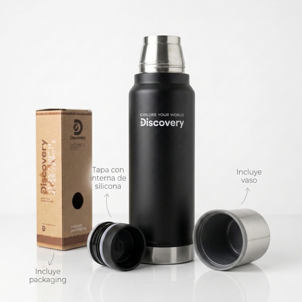 TERMO DISCOVERY GRABADO ACERO DOBLE CAPA 1LTS 16316 HAO