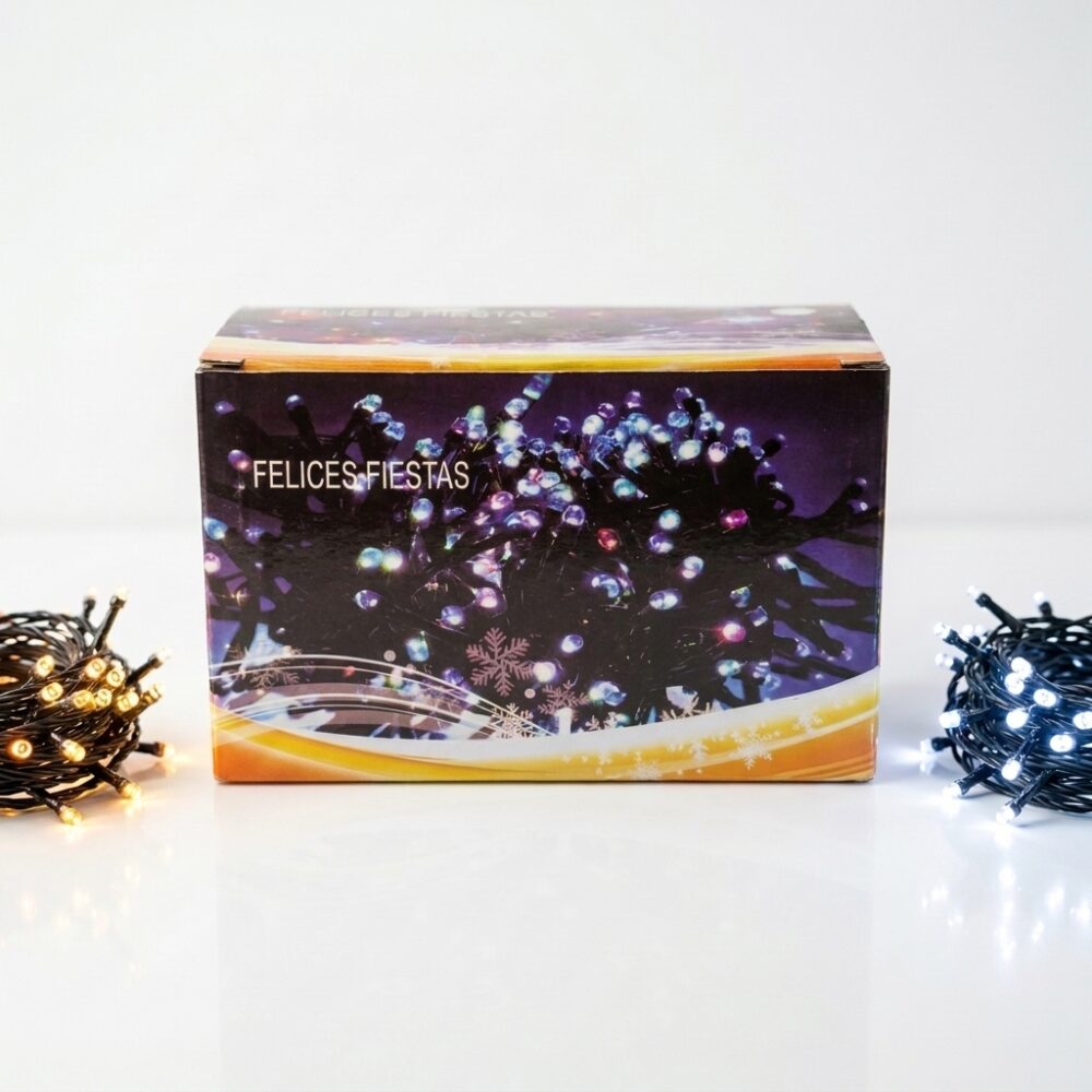 LUCES NAVIDAD DIAMANTE X160 LED BLANCO Y CALID ART POL25 IAO