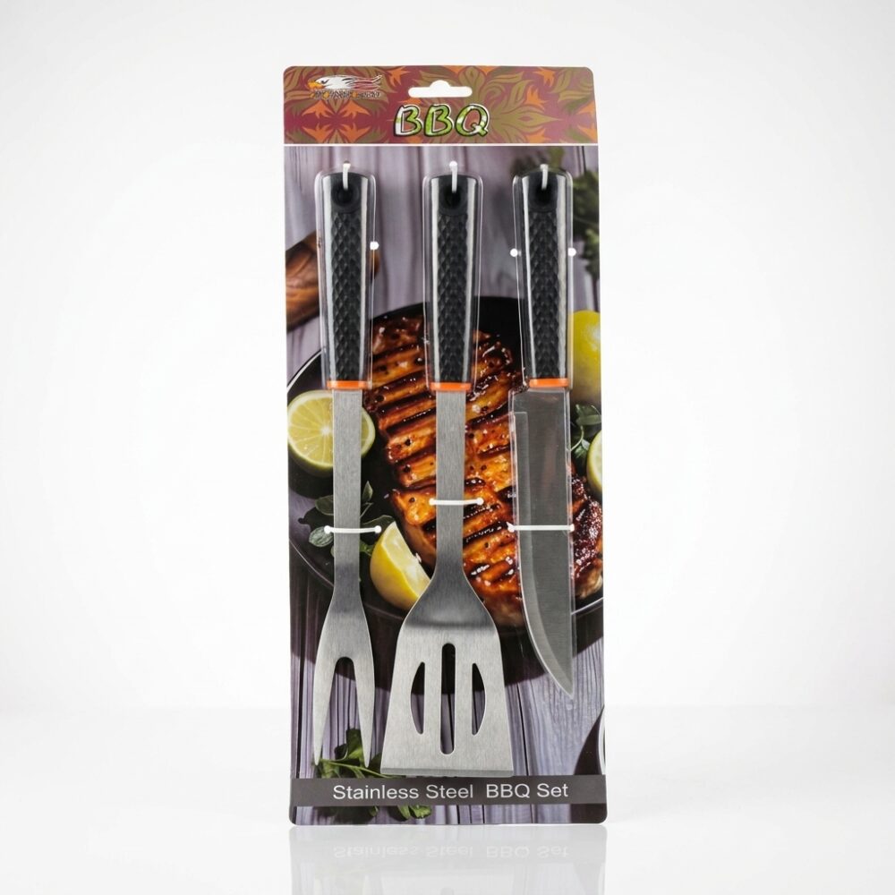 SET X3 CUBIERTOS ASADO ACERO 35x7.5CM ART CN20695 IAO