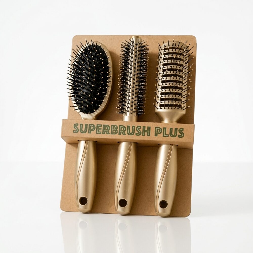 SET 3 CEPILLOS DORADO 24 CM ART 338756|EA41-24-03 IAO