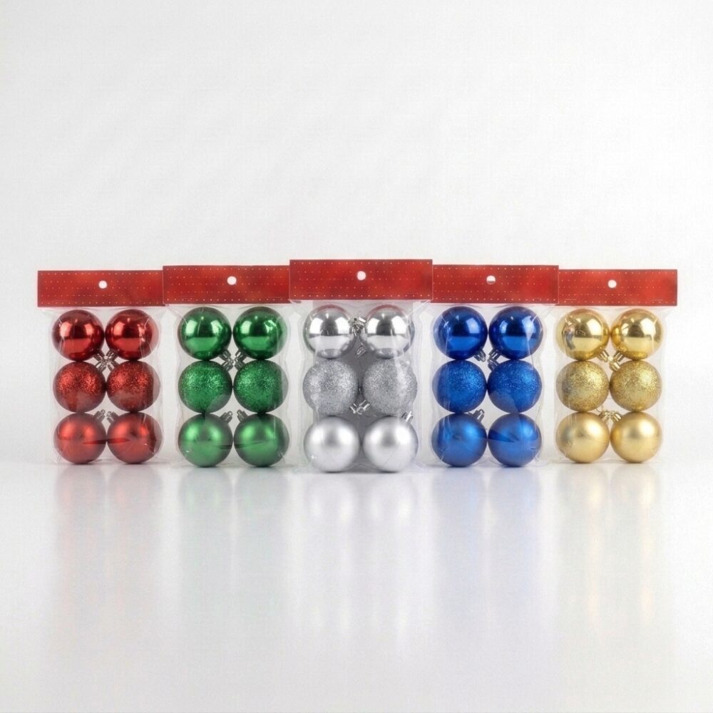 US BOLA NAVIDEÑA X6 BRILLOSAS 5CM ART 1057 NAVI JAO