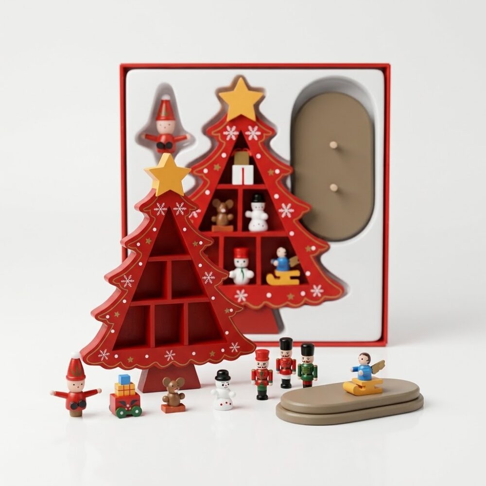 ARBOL NAVIDEÑO MADERA C/ADORNOS 18CM NS410804 NAVI IAO