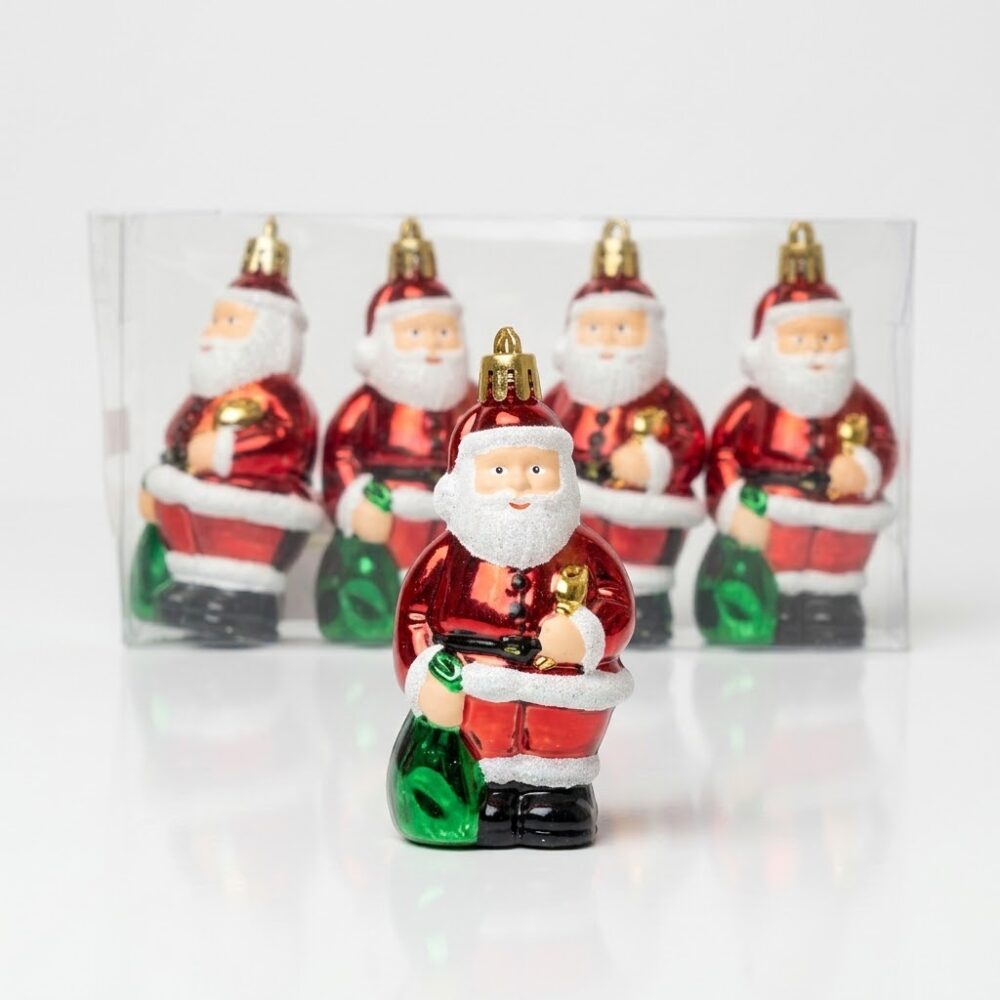 ADORNO NAVIDEÑO SET x6 PAPA NOEL 8CM ART SS1680 NAVI IAO