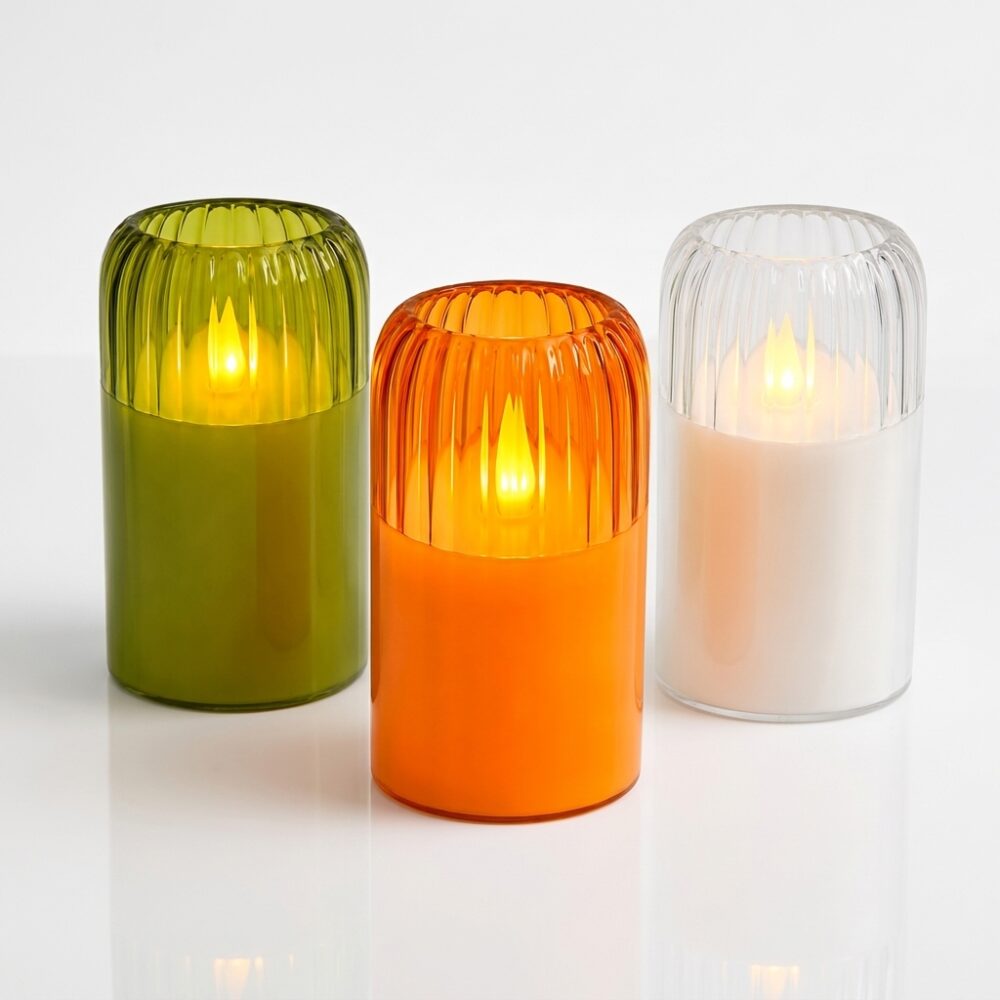 VELA LED C/VASO ACRILICO 7.5x12.5CM ART 2400/ C2783 NAVI JAO