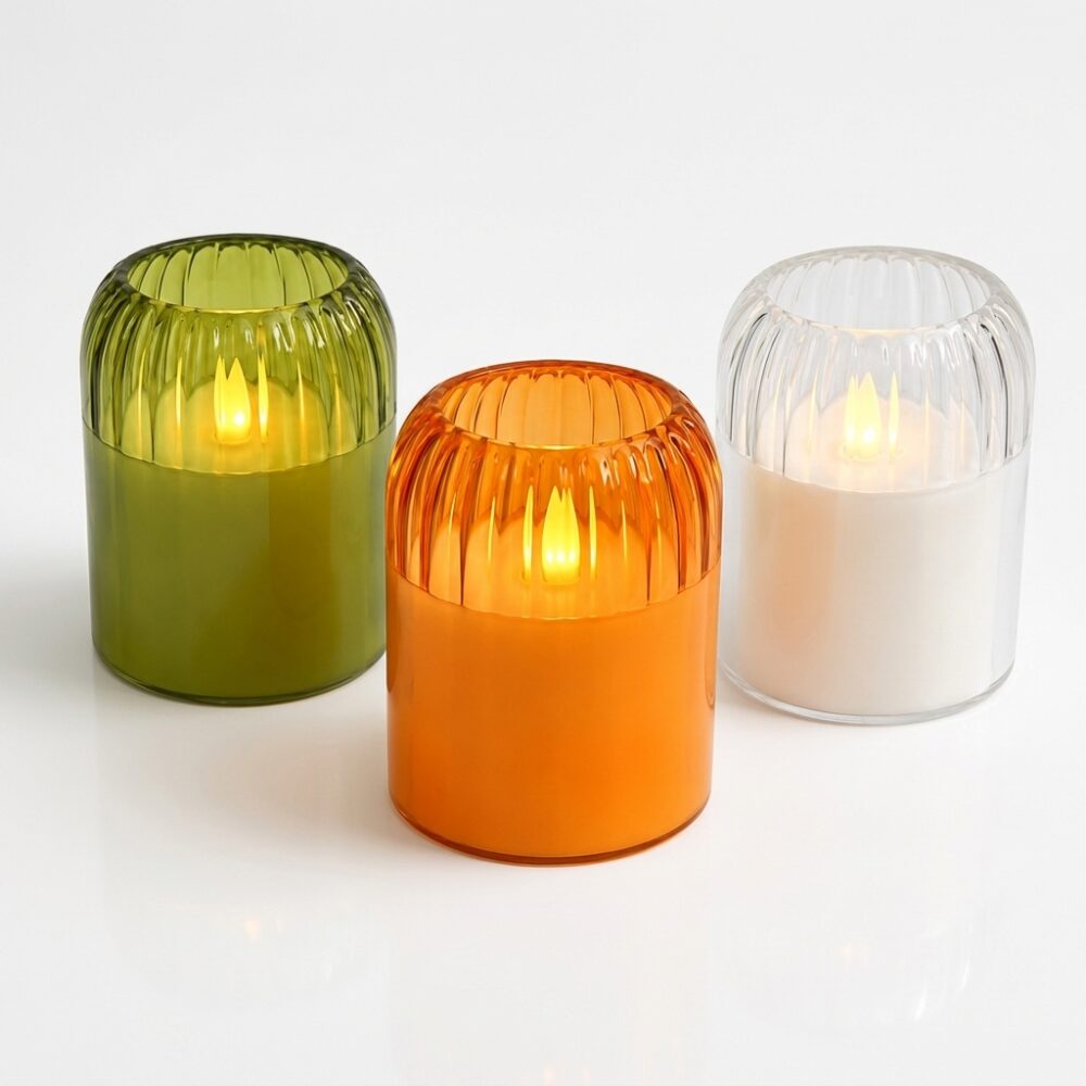 VELA LED C/VASO ACRILICO 7.5x10CM ART 2399/ C2782 NAVI JAO