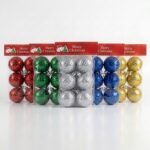 US BOLA NAVIDEÑA LABRADA C/BRILLO X6 5CM ART 1056 NAVI JAO