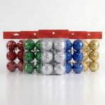 US BOLA NAVIDEÑA LABRADA C/BRILLO X6 6CM ART 1059 NAVI JAO