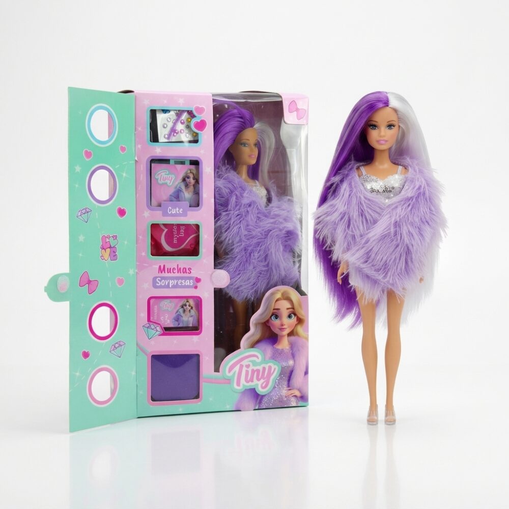 MUÑECA TINY CABELLO CAMBIA DE COLOR C/ACC ART 57561 JAO
