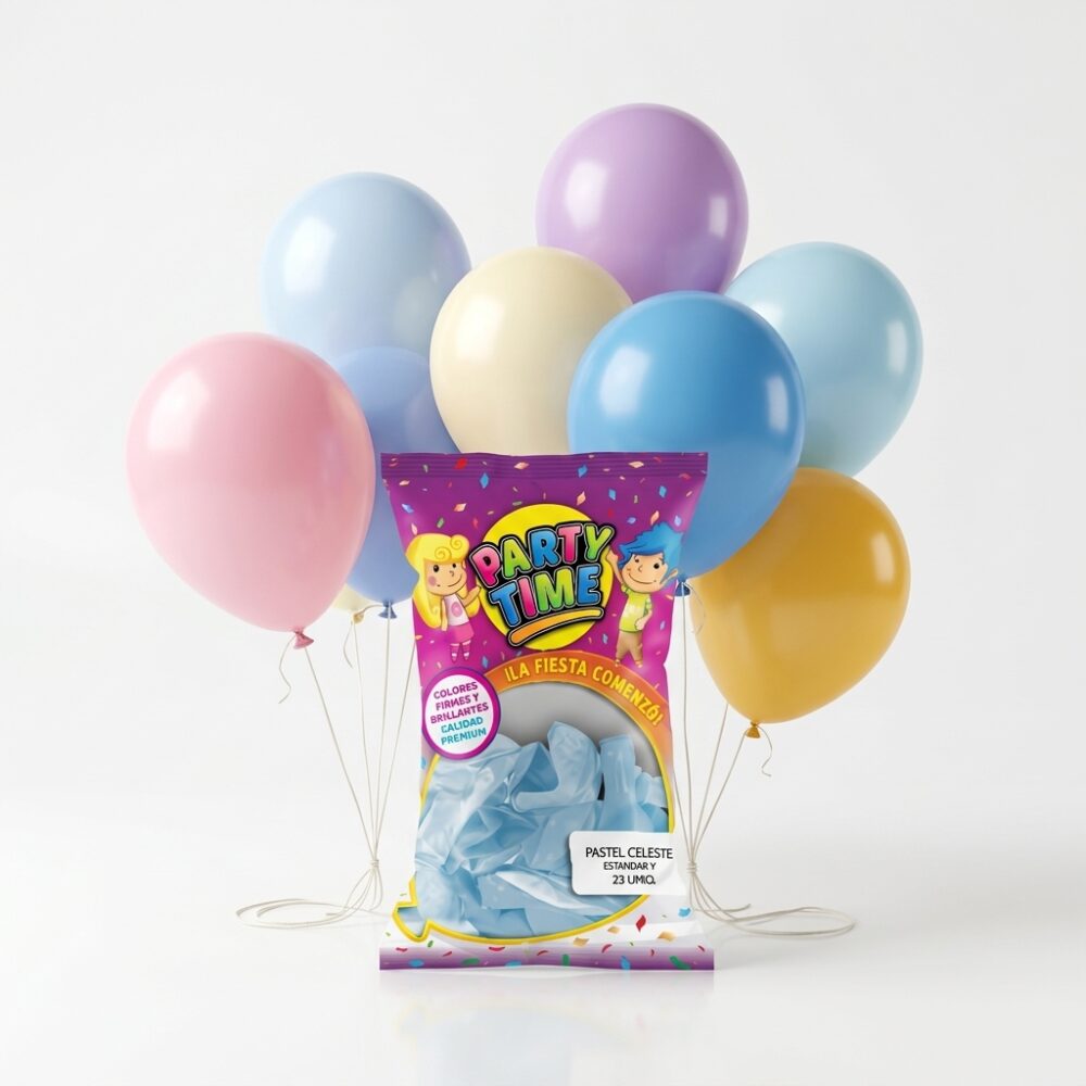 GLOBOS PASTEL VAR COLORES 9" X 25UN PARTY TIME ART 58890 JAO
