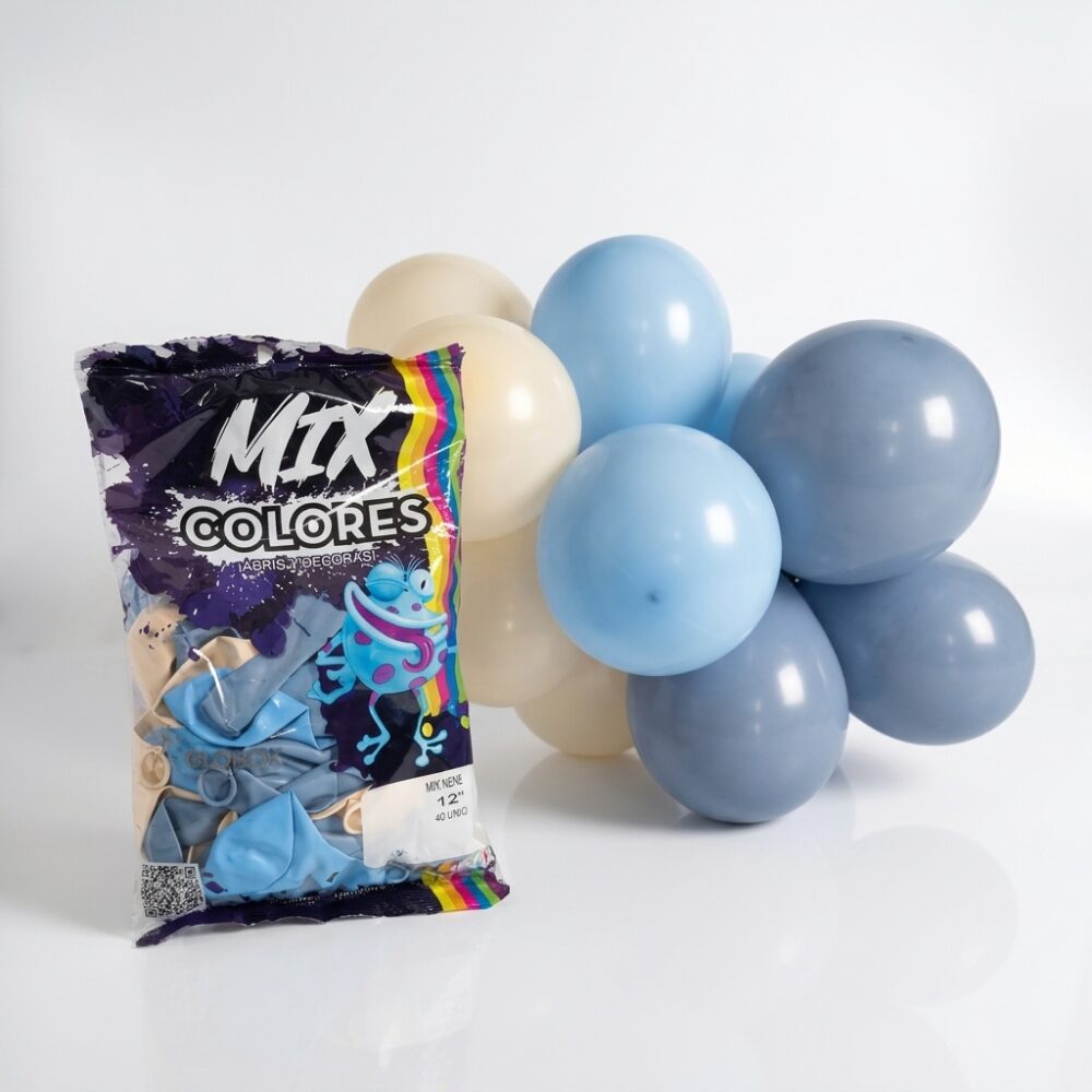 GLOBO 12" MIX NENE 40UNI - MIX 3COLORES ART 73624 JAO