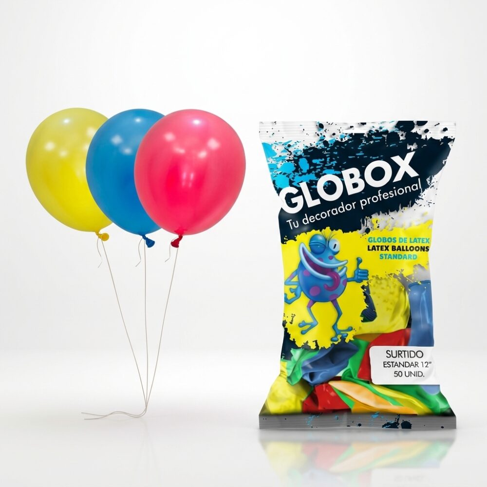 GLOBOS ESTANDAR SURTIDOS 12" X50 UN ART 50504 JAO