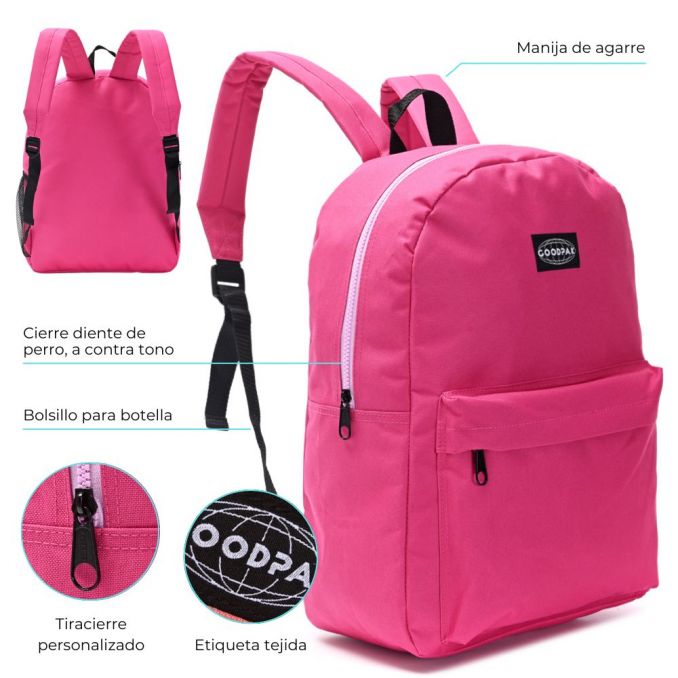 MOCHILA GOODPAK ROSA 17 PULGADAS 43X33X15CM ART 37539 JAO