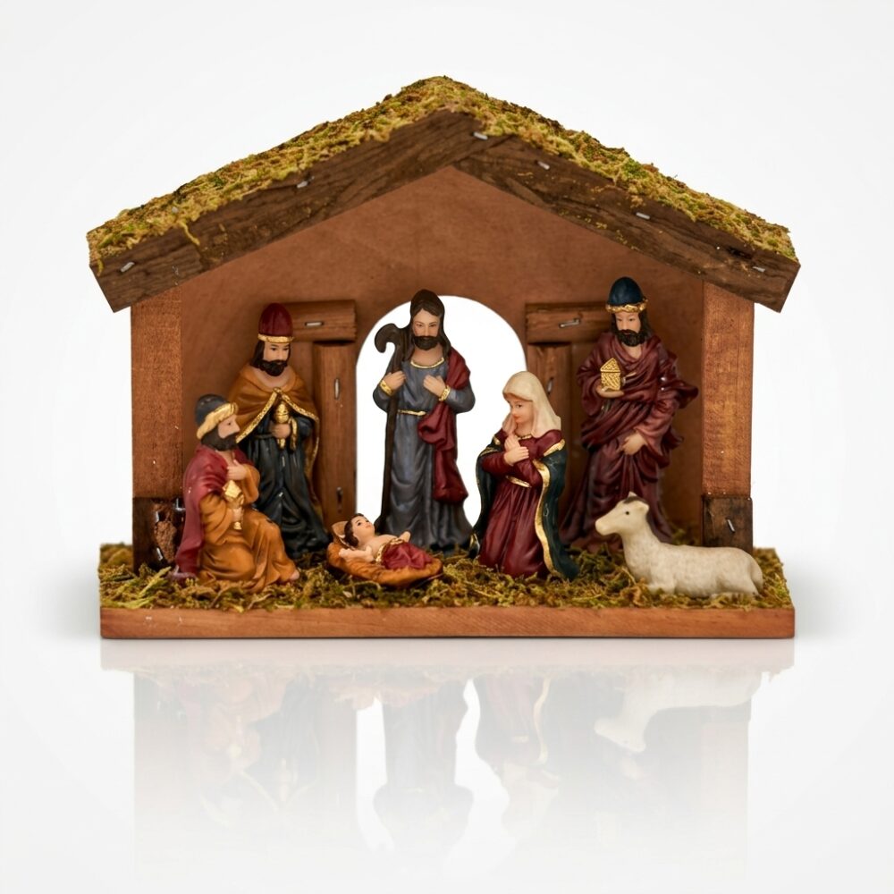 PESEBRE 7PCS MADERA Y CERAMICA ART SG38234 IAO